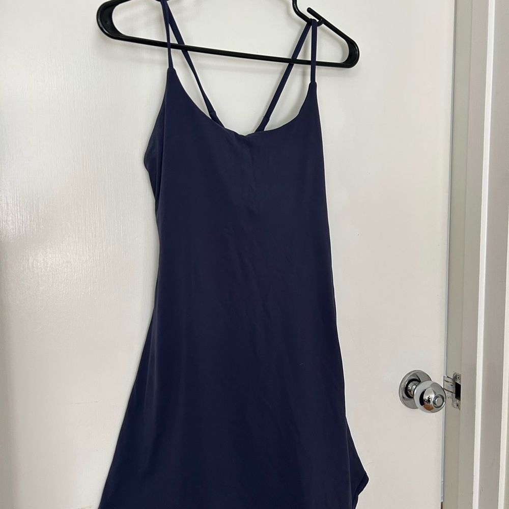 Athletic Navy Blue Dress with bra and shorts
